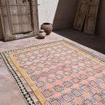 Taznakht Vintage Moroccan Rug - Soft Pink & Saffron 205x333cm