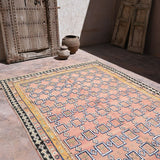 Taznakht Vintage Moroccan Rug - Soft Pink & Saffron 205x333cm