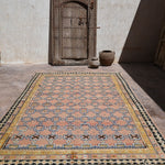 Taznakht Vintage Moroccan Rug - Soft Pink & Saffron 205x333cm