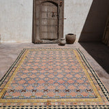 Taznakht Vintage Moroccan Rug - Soft Pink & Saffron 205x333cm