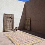 Taznakht Vintage Moroccan Rug - Soft Pink & Saffron 205x333cm