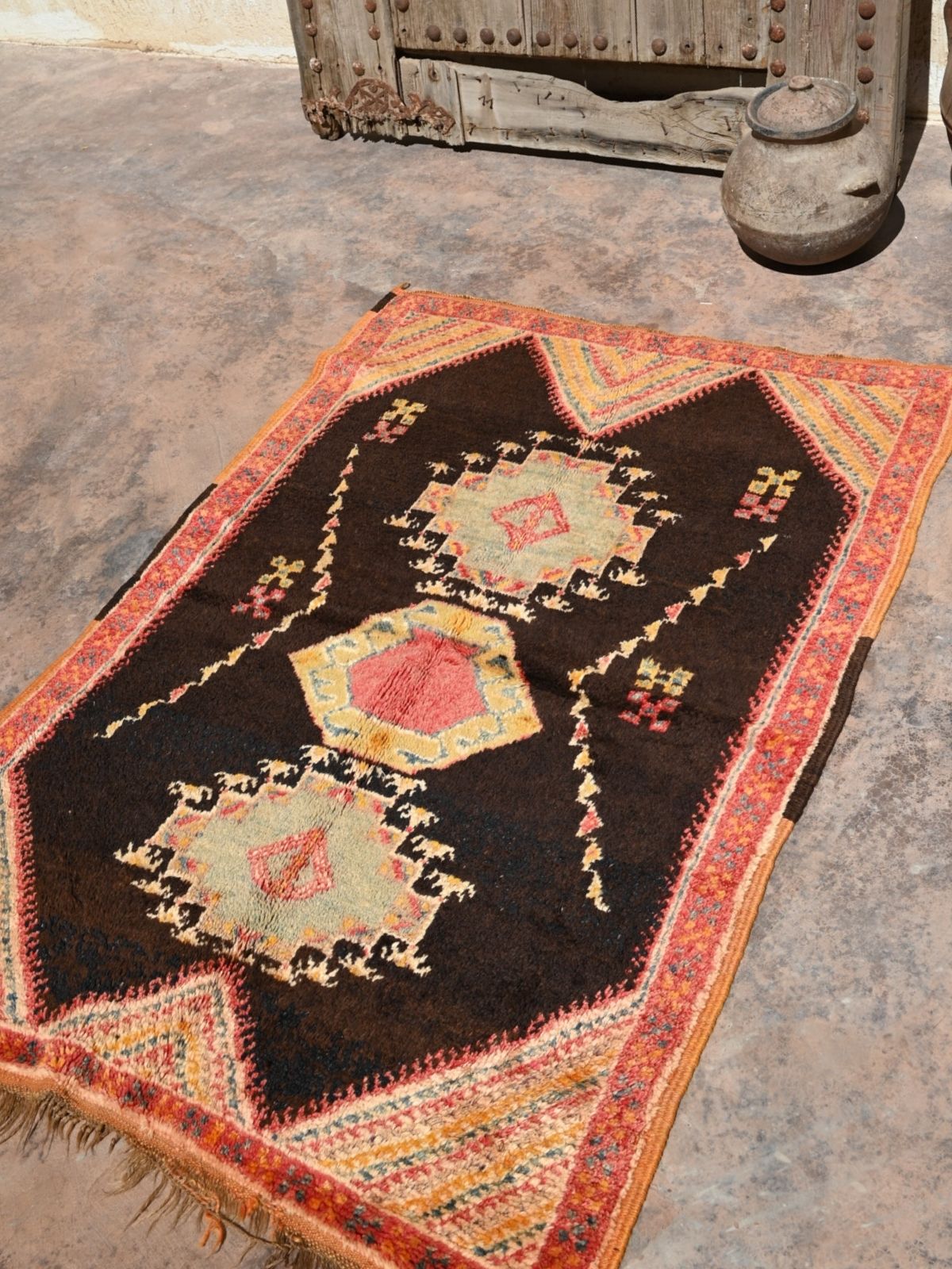 Taznakht Vintage Moroccan Rug - Henna & Blush 100x145cm