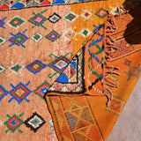 Taznakht Vintage Moroccan Runner Rug - Bright Orange 148x380cm