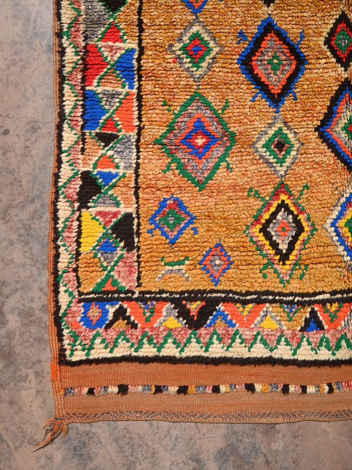 Taznakht Vintage Moroccan Runner Rug - Bright Orange 148x380cm