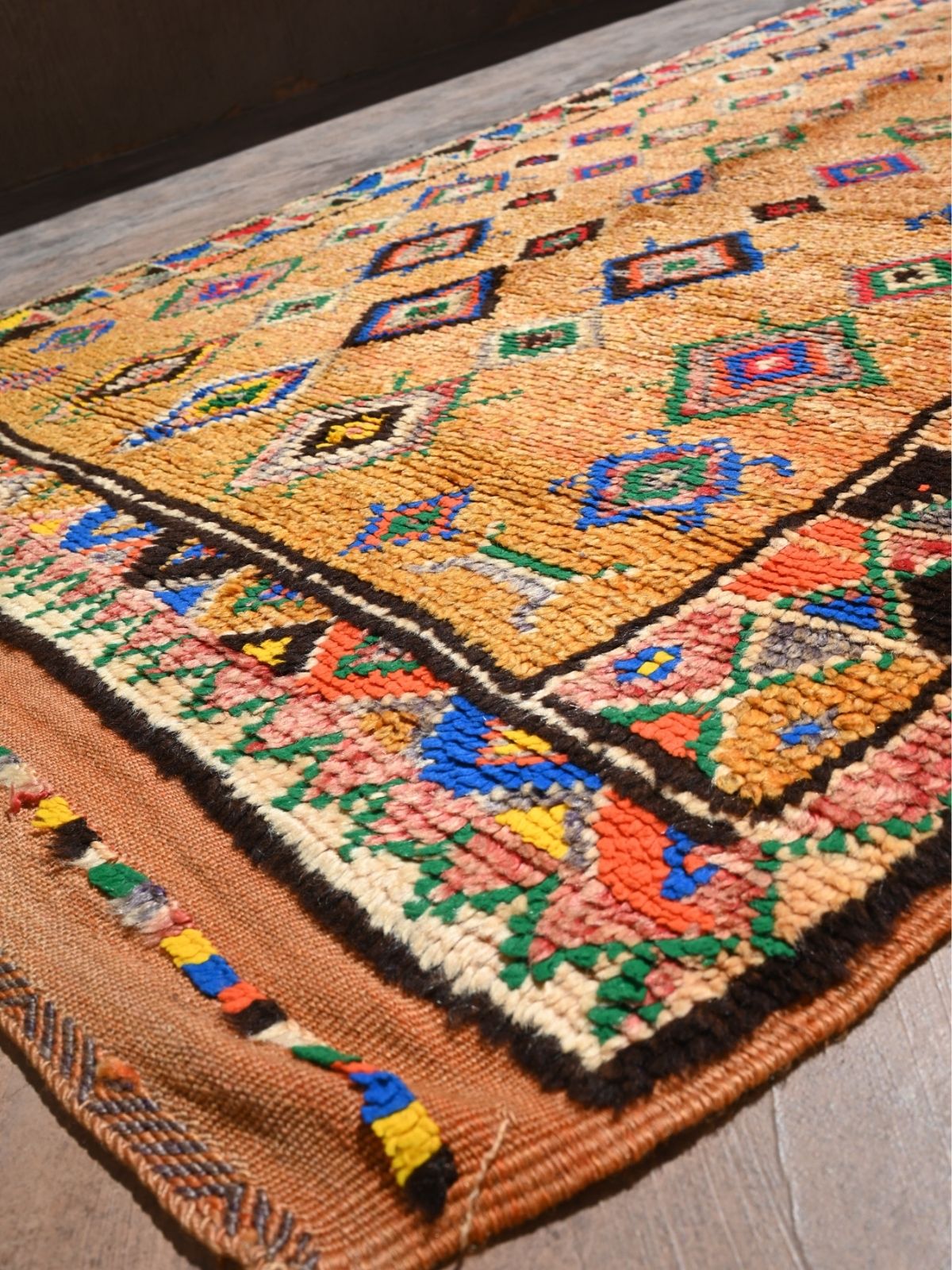 Taznakht Vintage Moroccan Runner Rug - Bright Orange 148x380cm