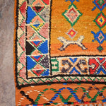 Taznakht Vintage Moroccan Runner Rug - Bright Orange 148x380cm