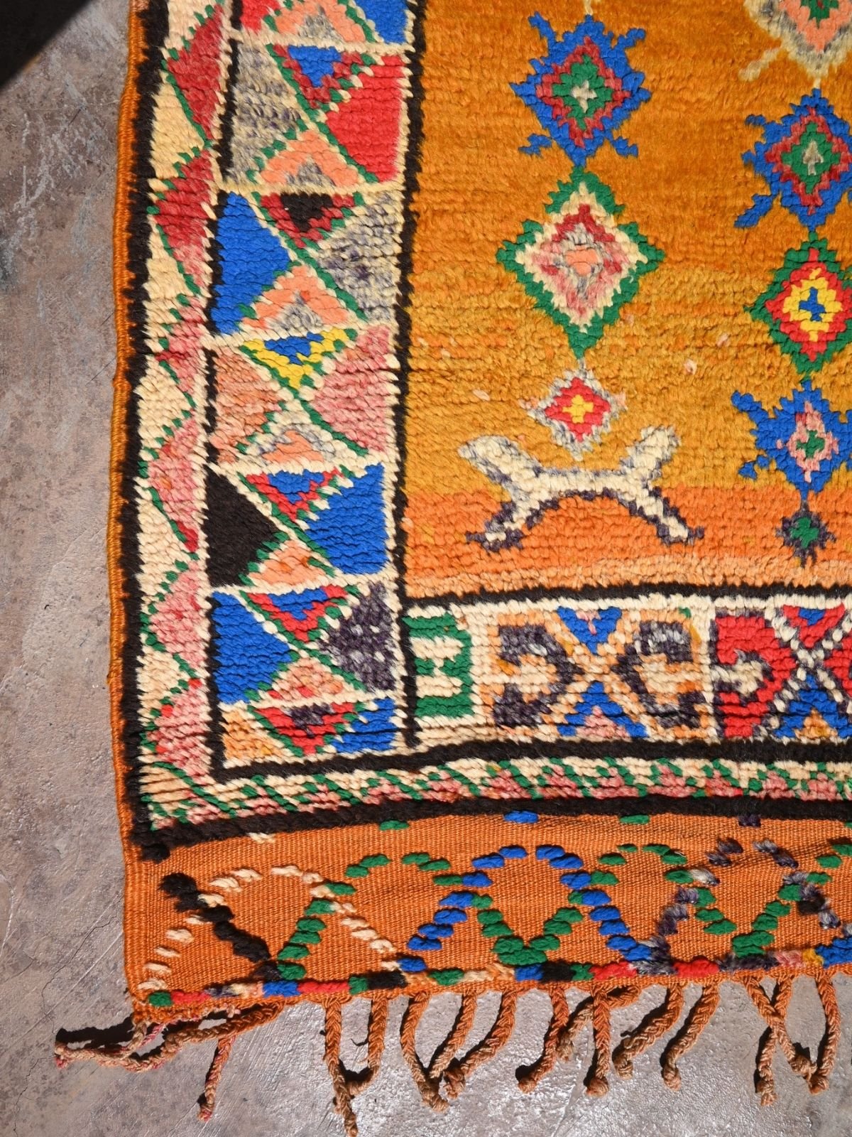 Taznakht Vintage Moroccan Runner Rug - Bright Orange 148x380cm