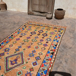 Taznakht Vintage Moroccan Runner Rug - Bright Orange 148x380cm