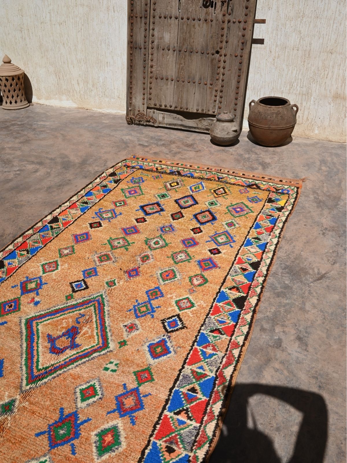 Taznakht Vintage Moroccan Runner Rug - Bright Orange 148x380cm