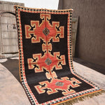 Taznakht Vintage Moroccan Rug - Red & Black 155x284cm