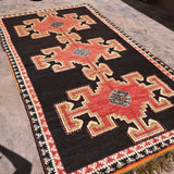 Taznakht Vintage Moroccan Rug - Red & Black 155x284cm