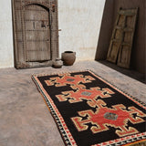 Taznakht Vintage Moroccan Rug - Red & Black 155x284cm