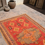 Mid-Century Taznakht Vintage Rug - Red 134x245