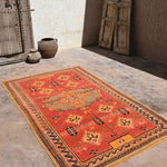 Mid-Century Taznakht Vintage Rug - Red 134x245