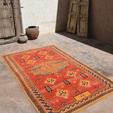 Mid-Century Taznakht Vintage Rug - Red 134x245