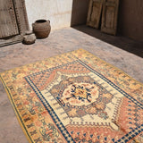 Mid-Century Taznakht Vintage Rug - Saffron & Blush 165x230cm