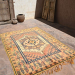 Mid-Century Taznakht Vintage Rug - Saffron & Blush 165x230cm