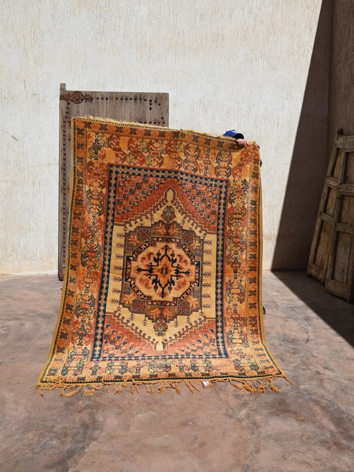 Mid-Century Taznakht Vintage Rug - Saffron & Blush 165x230cm