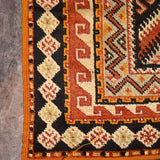 Vintage Taznakht Flat Weave Rug - Black & Orange 145x250cm