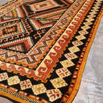 Vintage Taznakht Flat Weave Rug - Black & Orange 145x250cm