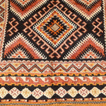 Vintage Taznakht Flat Weave Rug - Black & Orange 145x250cm