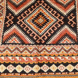 Vintage Taznakht Flat Weave Rug - Black & Orange 145x250cm