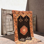 Taznakht Vintage Moroccan Rug - Henna & Gold 146x270cm