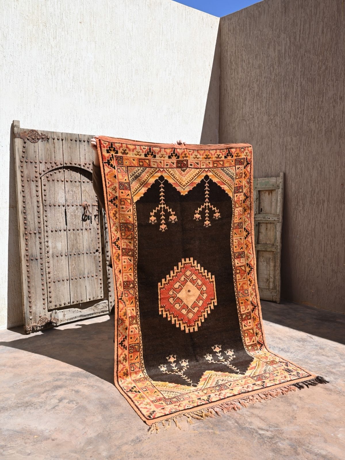 Taznakht Vintage Moroccan Rug - Henna & Gold 146x270cm
