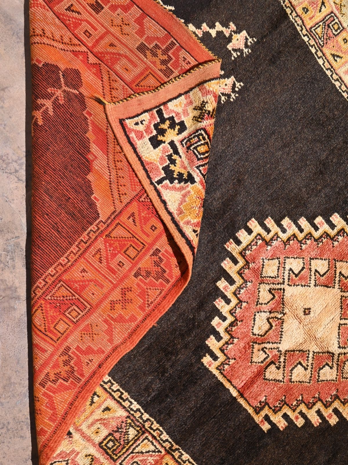 Taznakht Vintage Moroccan Rug - Henna & Gold 146x270cm