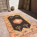 Taznakht Vintage Moroccan Rug - Henna & Gold 146x270cm