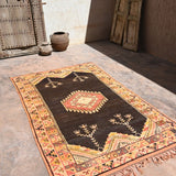 Taznakht Vintage Moroccan Rug - Henna & Gold 146x270cm