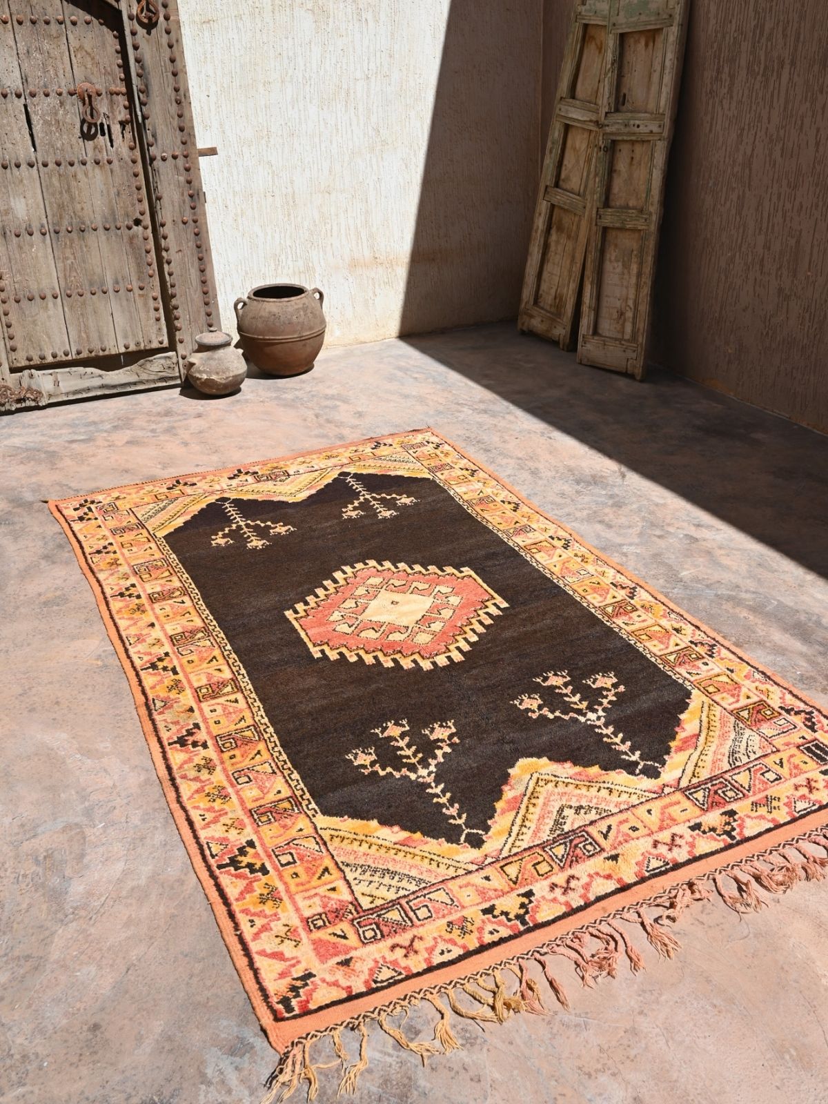 Taznakht Vintage Moroccan Rug - Henna & Gold 146x270cm