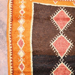 Taznakht Vintage Moroccan Runner Rug - Black & Orange 176x420cm