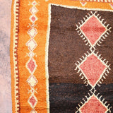 Taznakht Vintage Moroccan Runner Rug - Black & Orange 176x420cm
