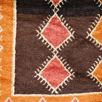 Taznakht Vintage Moroccan Runner Rug - Black & Orange 176x420cm