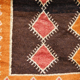 Taznakht Vintage Moroccan Runner Rug - Black & Orange 176x420cm