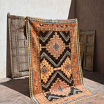 Taznakht Vintage Moroccan Rug - Henna Pink & Blue 160x255cm