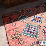Vintage Boujad Rug - Textured Pink & Blue 167x276 Nouvelle Nomad
