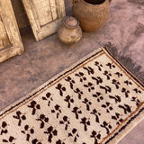 Vintage Beni Runner Rug - Cream Brown 95x264cm