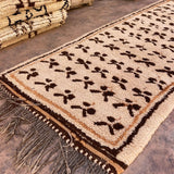Vintage Beni Runner Rug - Cream Brown 95x264cm
