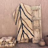 Vintage Beni Mini Rug - Cream, Black & Brown Lines 85x170cm