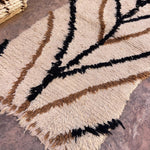 Vintage Beni Mini Rug - Cream, Black & Brown Lines 85x170cm
