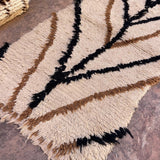 Vintage Beni Mini Rug - Cream, Black & Brown Lines 85x170cm