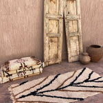 Vintage Beni Mini Rug - Cream, Black & Brown Lines 85x170cm