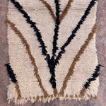 Vintage Beni Mini Rug - Cream, Black & Brown Lines 85x170cm
