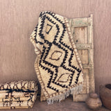 Vintage Beni Mini Rug - Cream Brown Diamonds 90x180cm