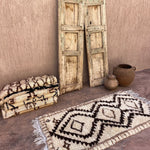 Vintage Beni Mini Rug - Cream Brown Diamonds 90x180cm