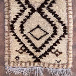 Vintage Beni Mini Rug - Cream Brown Diamonds 90x180cm