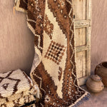 Vintage Beni Runner Rug - Brown Diamond 86x220cm