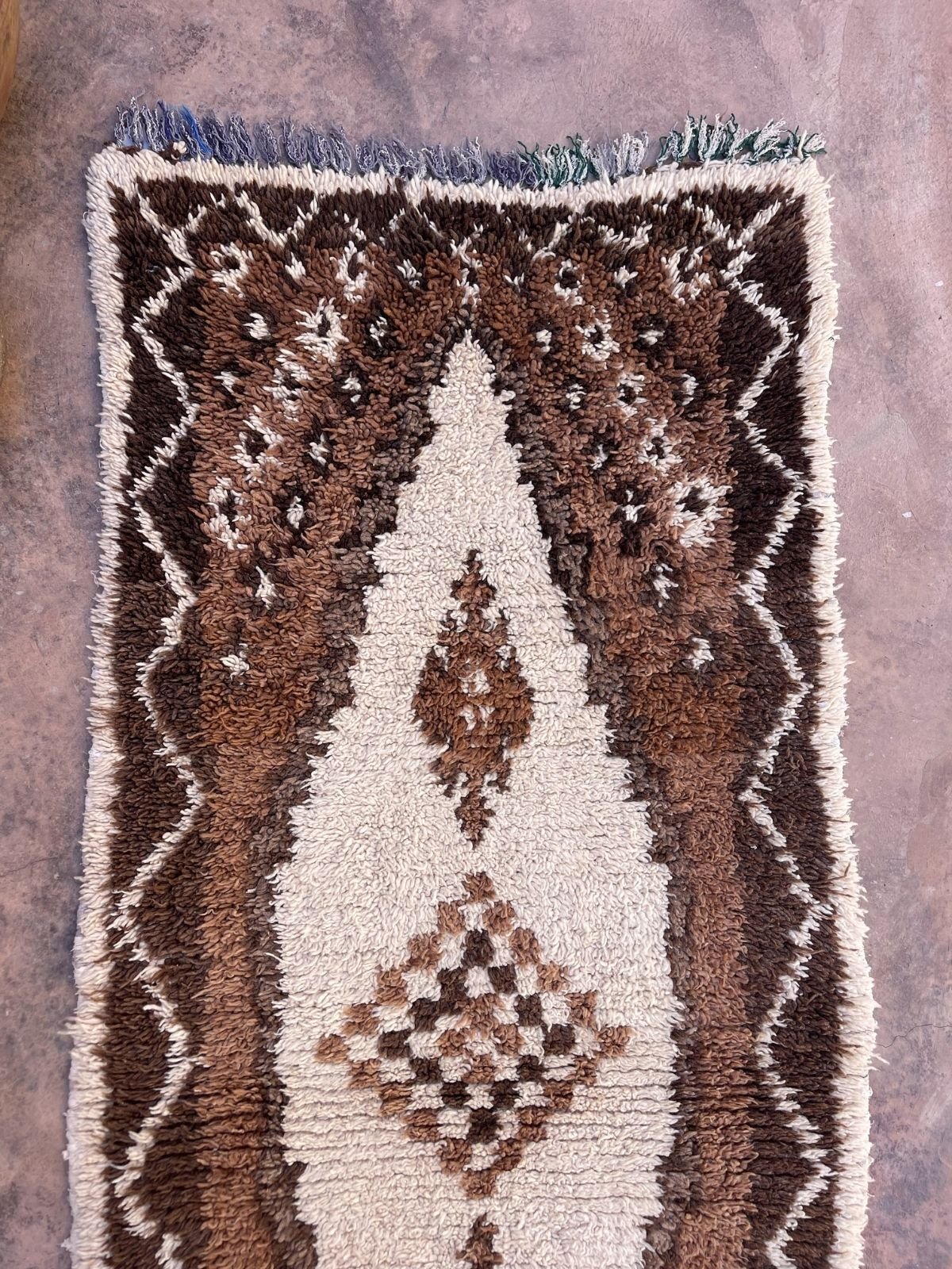 Vintage Beni Runner Rug - Brown Diamond 86x220cm